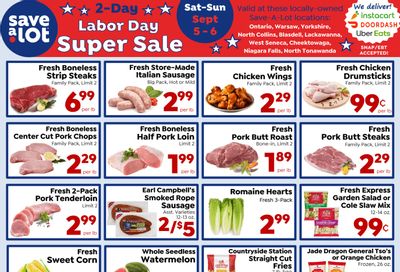 Save a Lot Food Stores (1365 Nash Rd, North Tonawanda, NY) Special Promotion Weekly Ad September 5 - 6, 2026