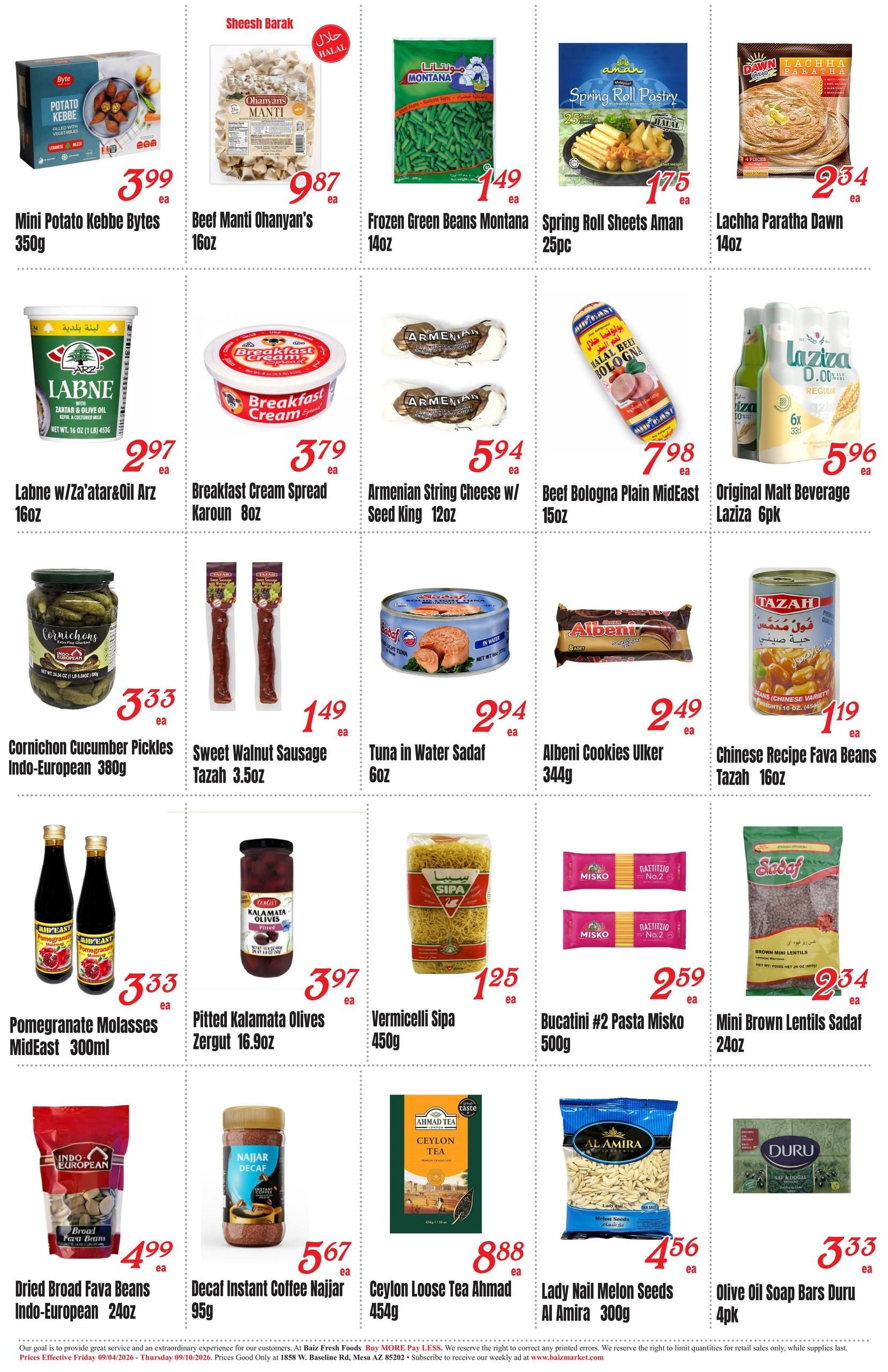 Baiz Market Weekly Ad September 3 - 9, 2026