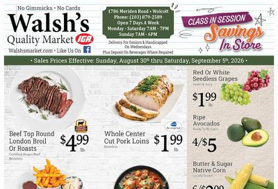 Walsh's Quality Market IGA Weekly Ad September 6 - 12, 2026