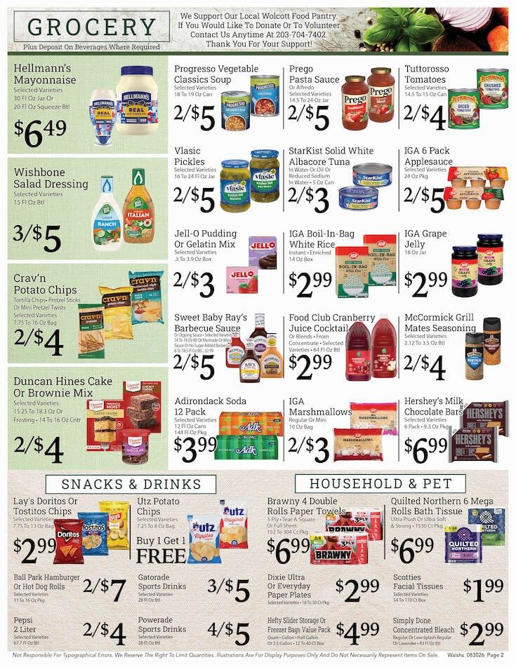 Walsh's Quality Market IGA Weekly Ad September 6 - 12, 2026