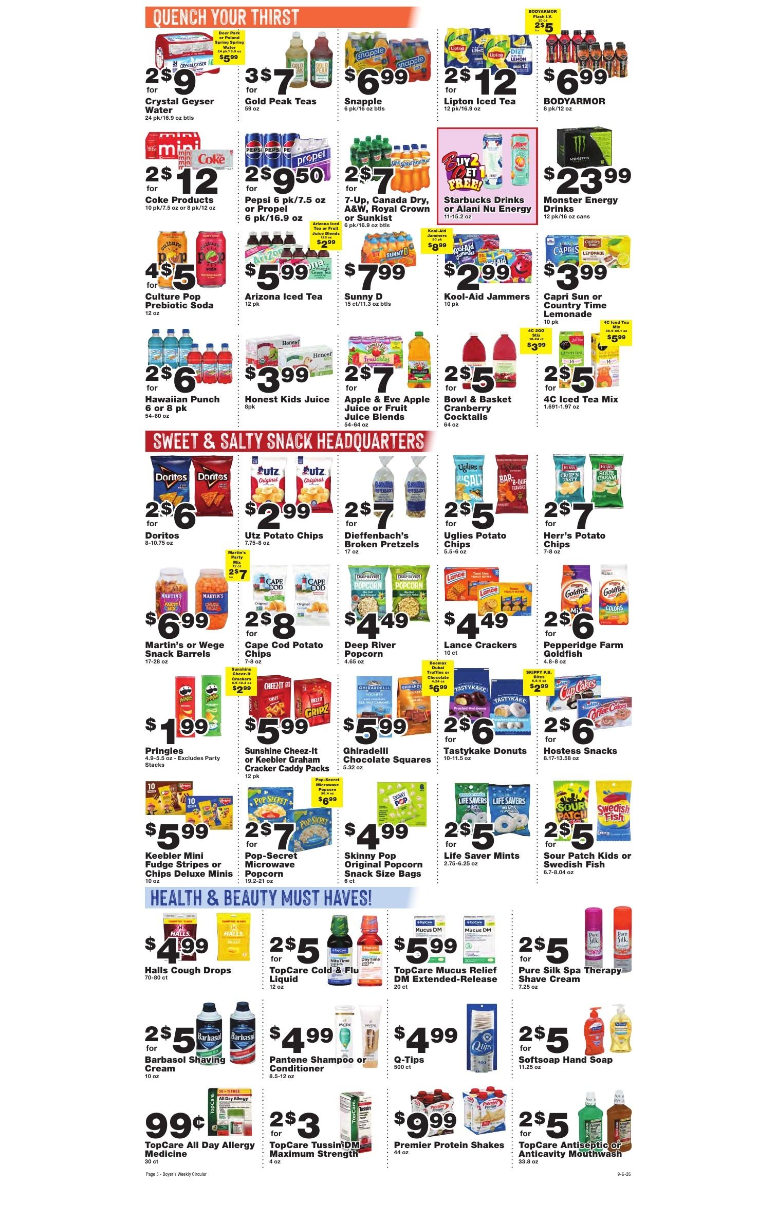 Boyer's Food Markets (Ashland and other locations, PA) Weekly Ad September 6 - 12, 2026