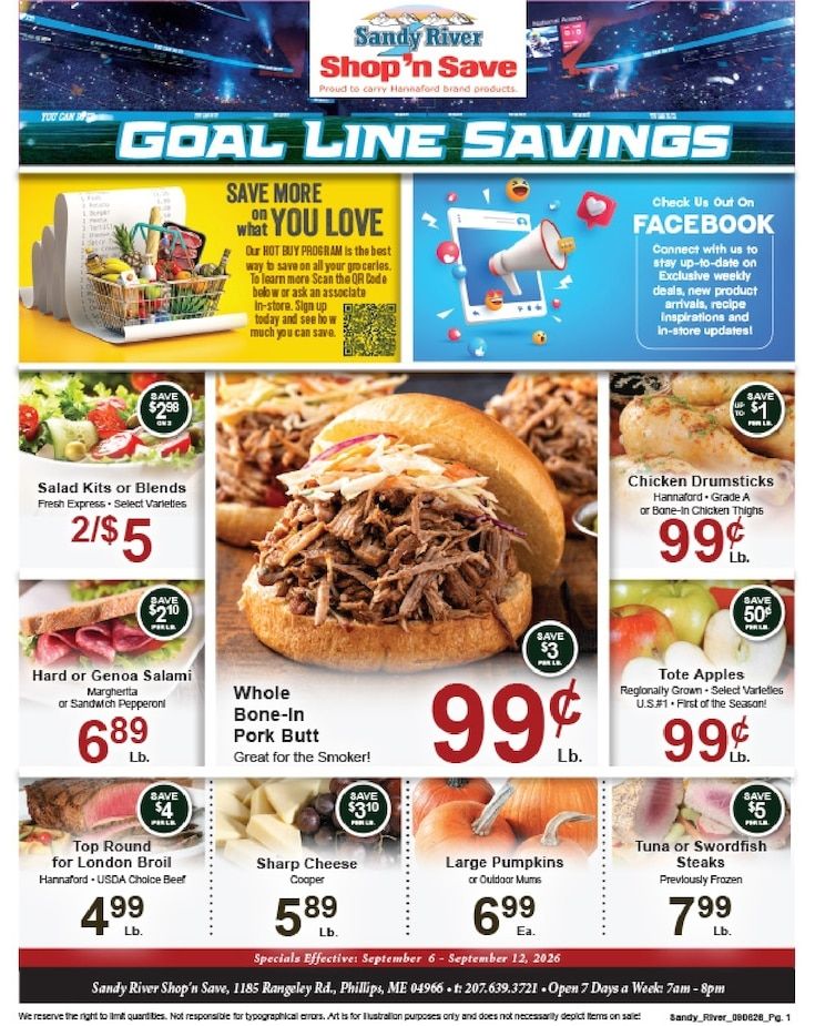 Sandy River Shop 'n Save Weekly Ad September 6 - 12, 2026