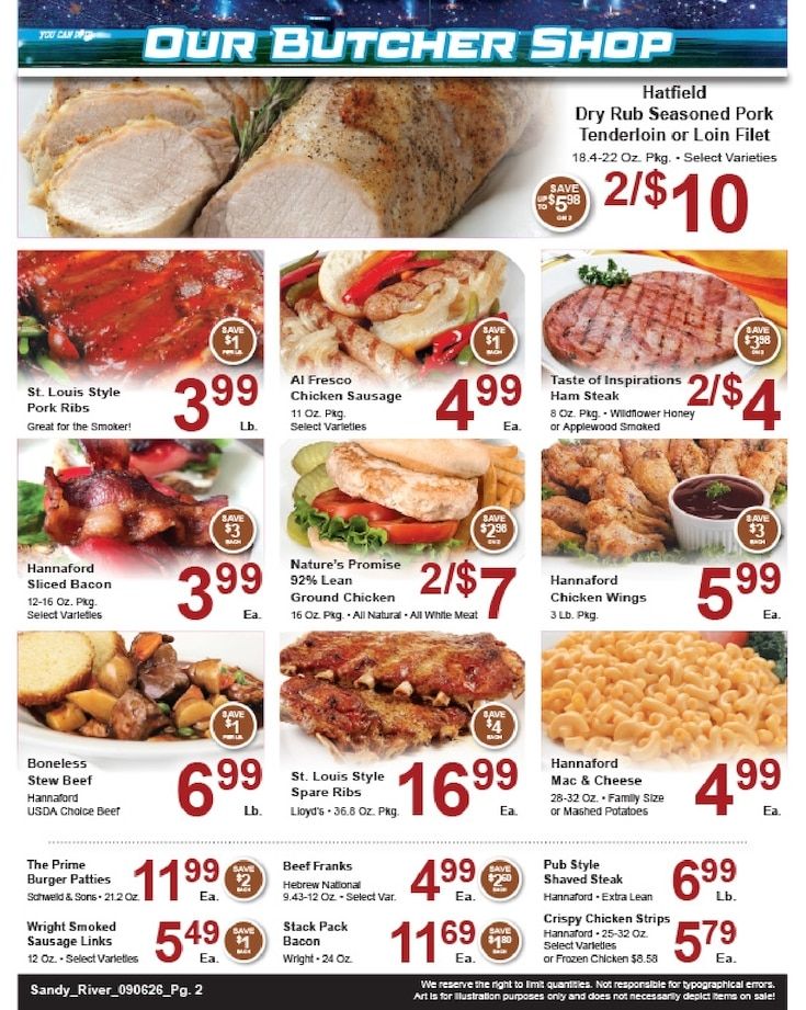 Sandy River Shop 'n Save Weekly Ad September 6 - 12, 2026