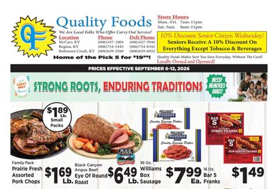 Quality Foods - Buskirk Strong Roots Enduring Traditions Weekly Ad September 6 - 12, 2026