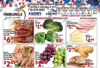 Franklinville Food Market Weekly Ad September 6 - 12, 2026