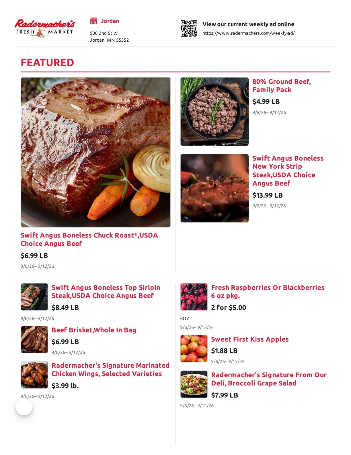 Radermacher's Fresh Market Weekly Ad September 6 - 12, 2026