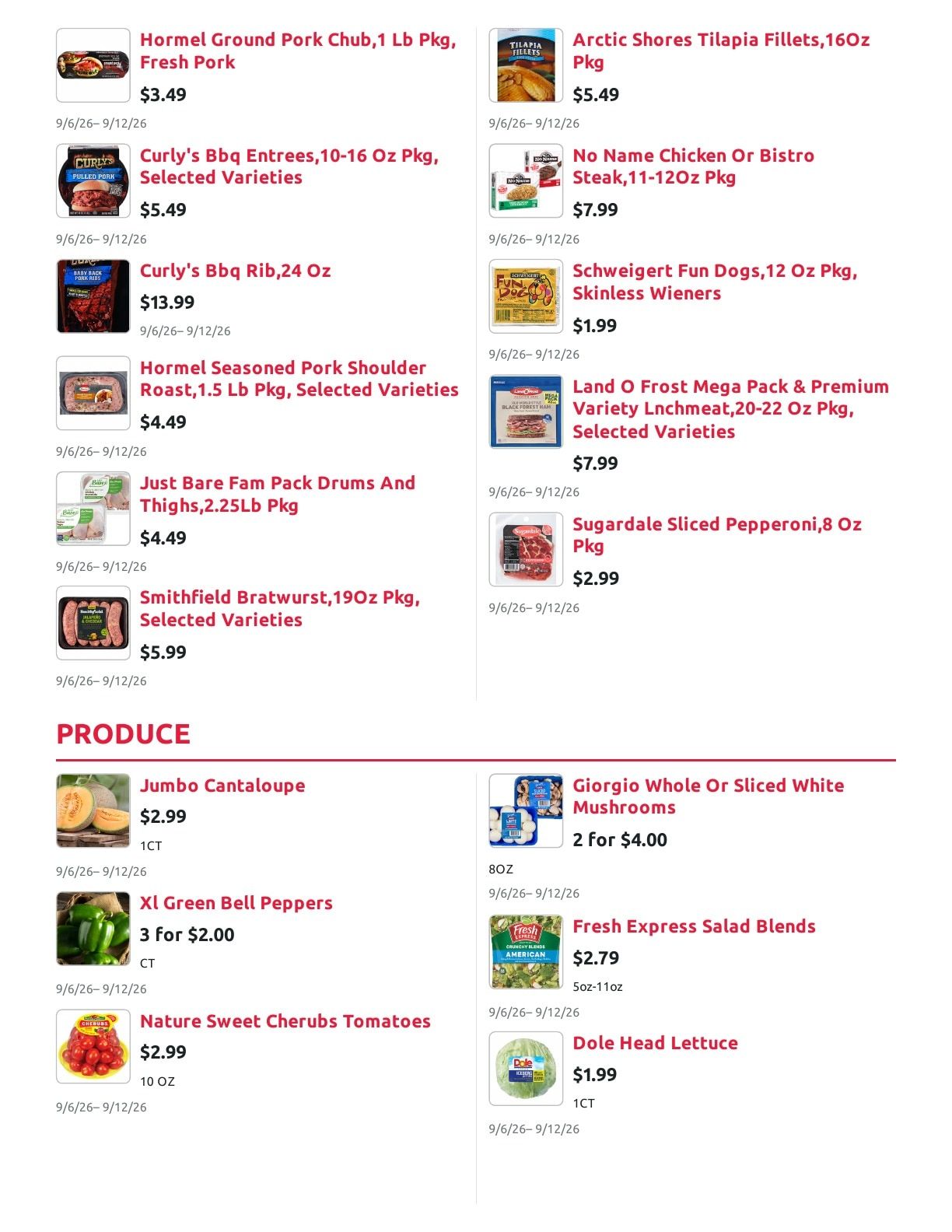 Radermacher's Fresh Market Weekly Ad September 6 - 12, 2026