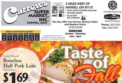 Carrow's Supermarket Weekly Ad September 6 - 12, 2026