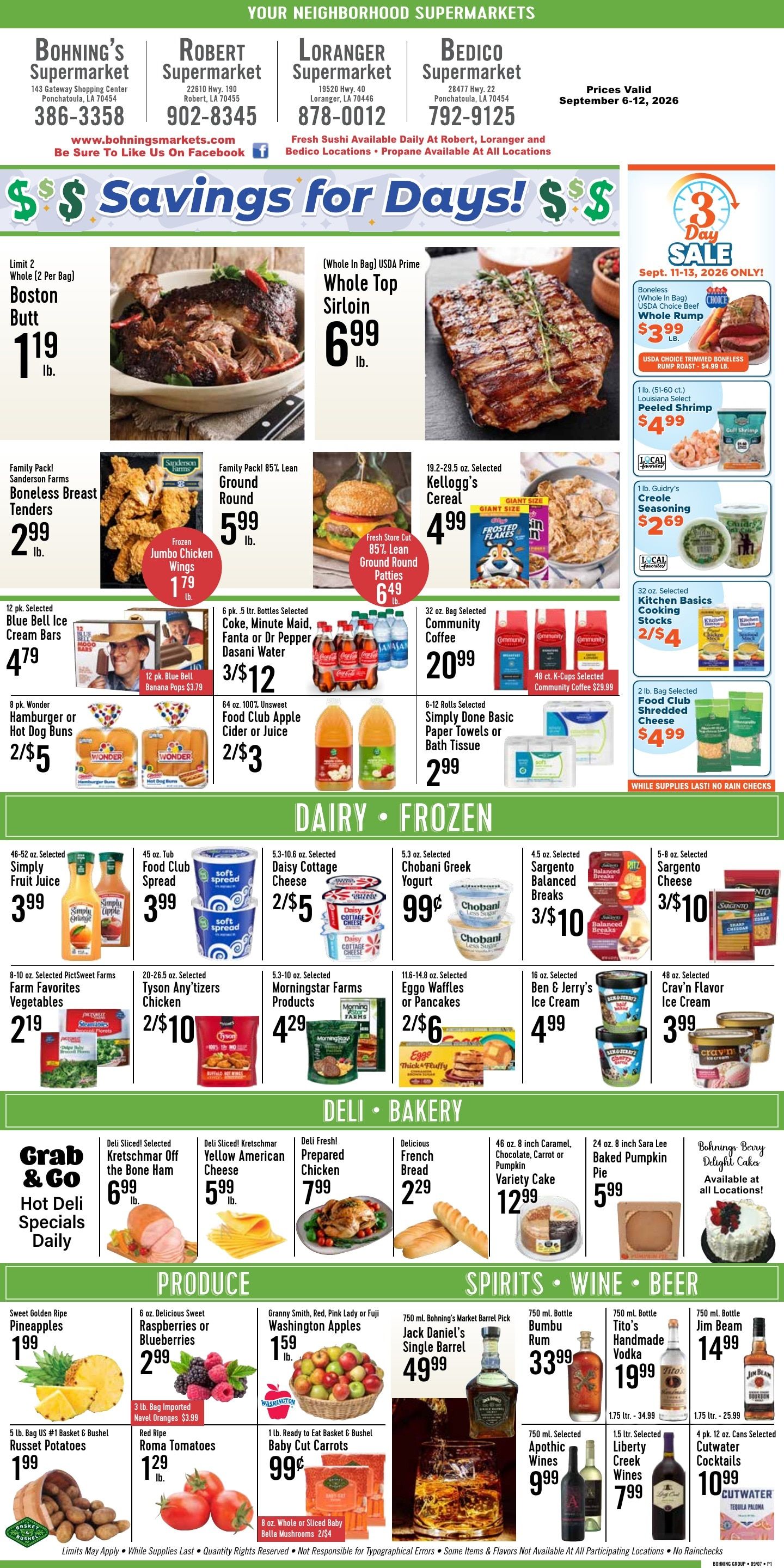 Robert Supermarket Weekly Ad September 6 - 12, 2026