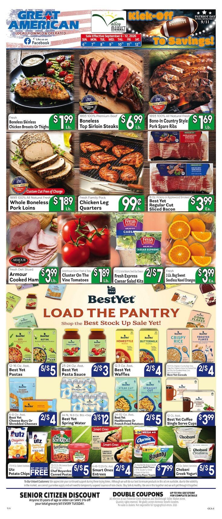 Valley Market and Jim's Great American Weekly Ad September 6 - 12, 2026