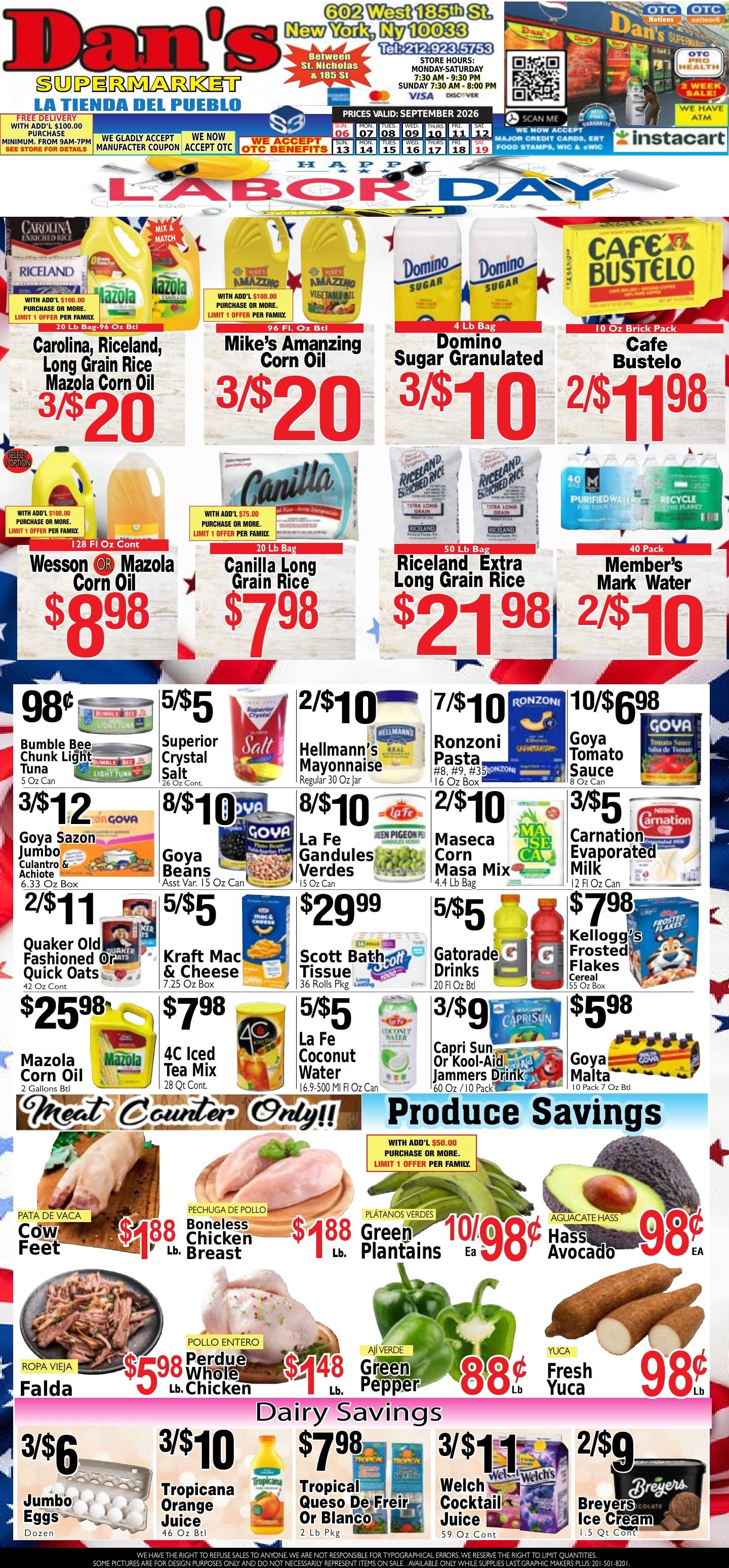Dan's Supermarket Weekly Ad September 6 - 12, 2026