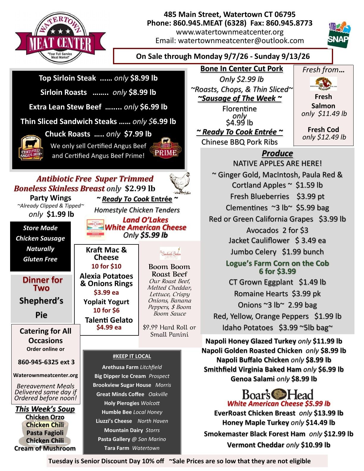 Watertown Meat Center Weekly Ad September 7 - 13, 2026