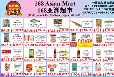 168 Asian Mart Weekly Ad September 7 - 10, 2026
