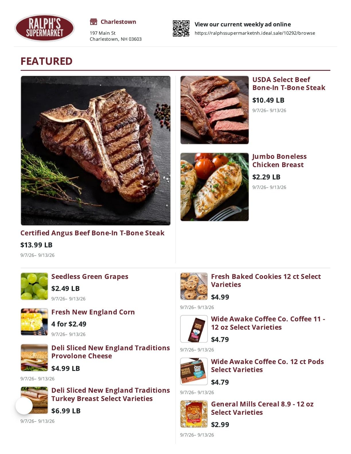 Ralph's Supermarket Weekly Ad September 7 - 13, 2026