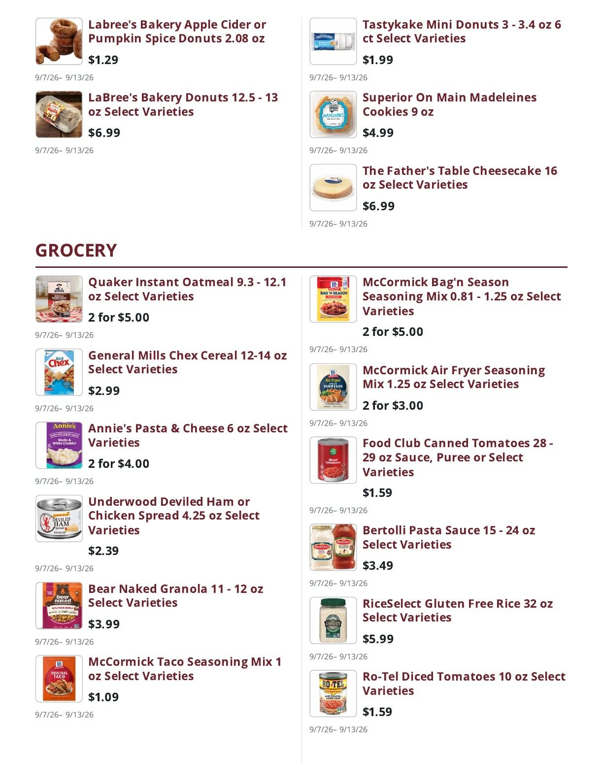 Ralph's Supermarket Weekly Ad September 7 - 13, 2026