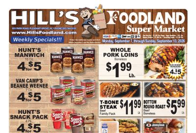 Hill's Foodland (851 Park Road, Pleasant Grove, AL) Weekly Ad September 7 - 13, 2026