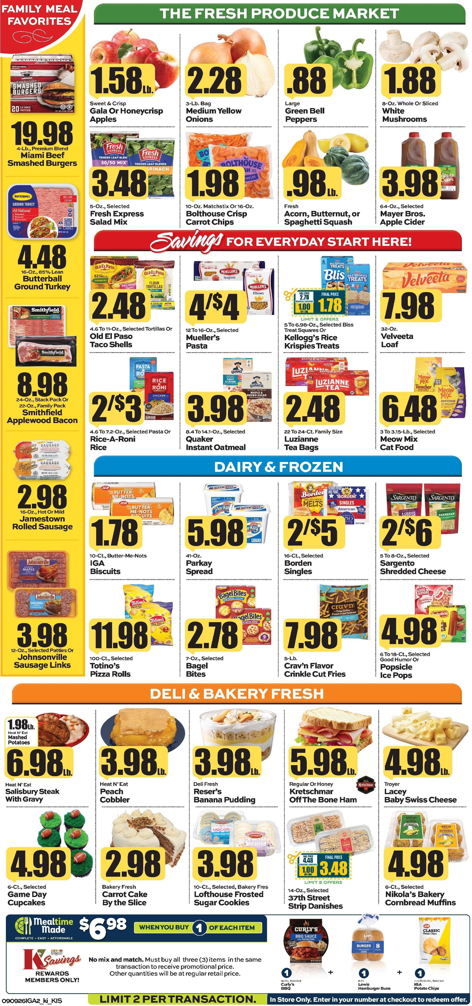 Kishman's IGA Weekly Ad September 7 - 13, 2026