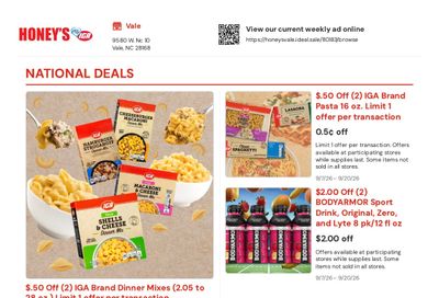 Honey's IGA Weekly Ad September 7 - 20, 2026