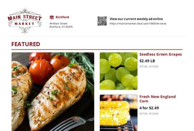 Main Street Market Weekly Ad September 7 - 13, 2026