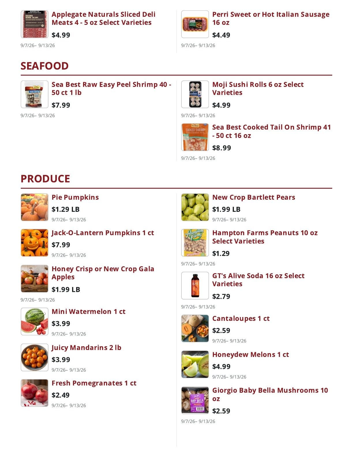 Main Street Market Weekly Ad September 7 - 13, 2026