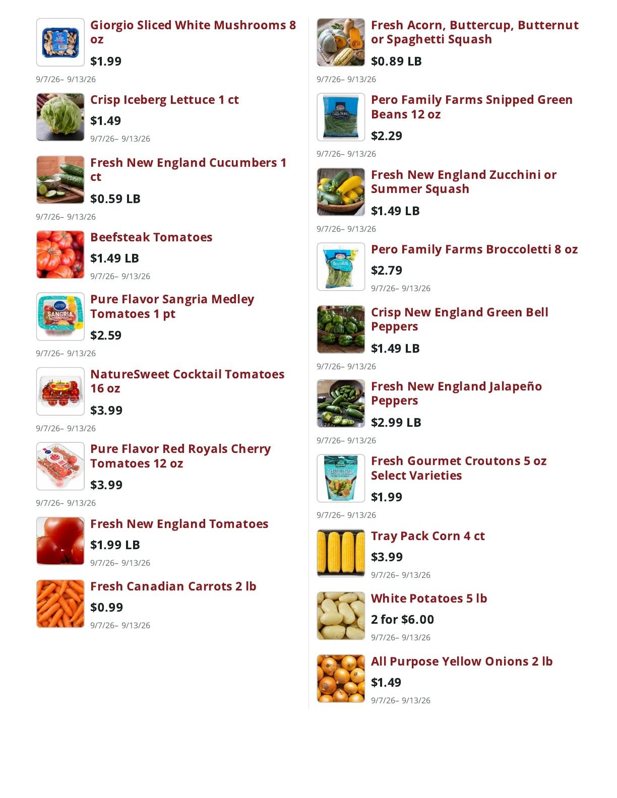 Main Street Market Weekly Ad September 7 - 13, 2026
