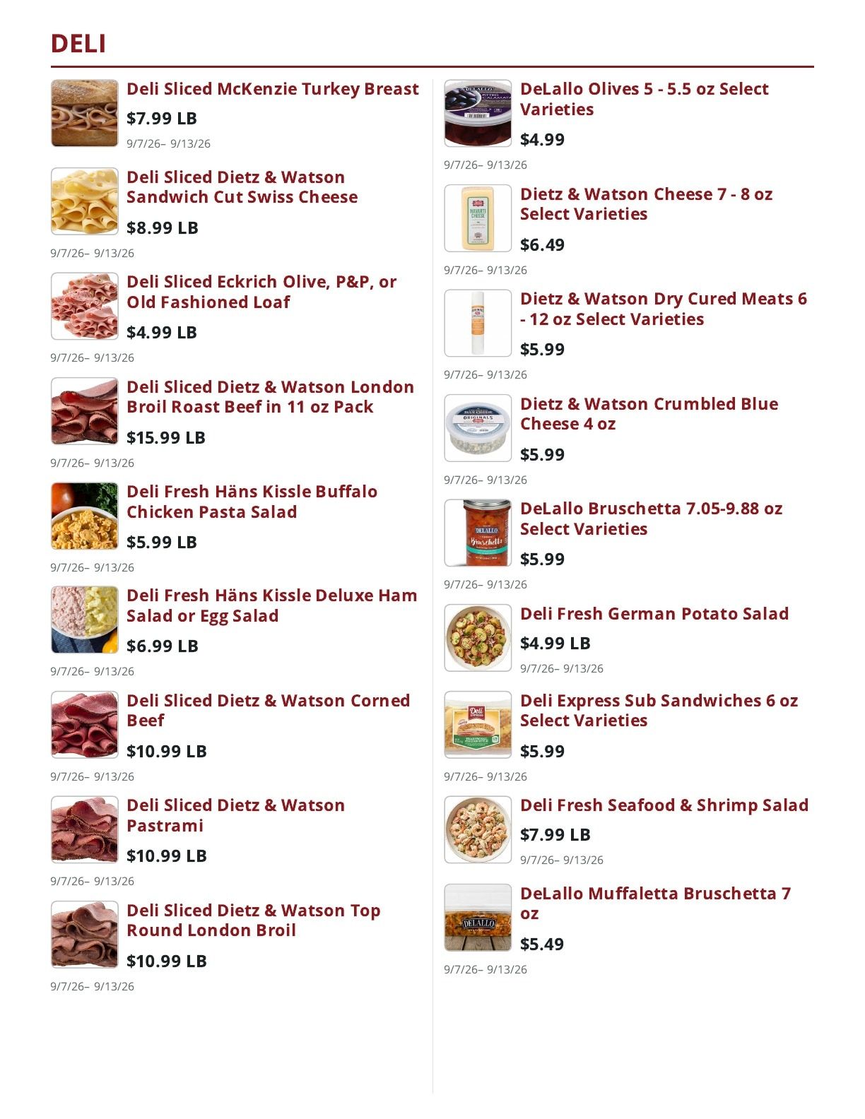 Main Street Market Weekly Ad September 7 - 13, 2026