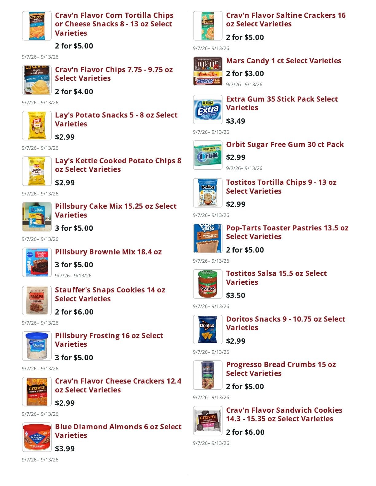 Main Street Market Weekly Ad September 7 - 13, 2026