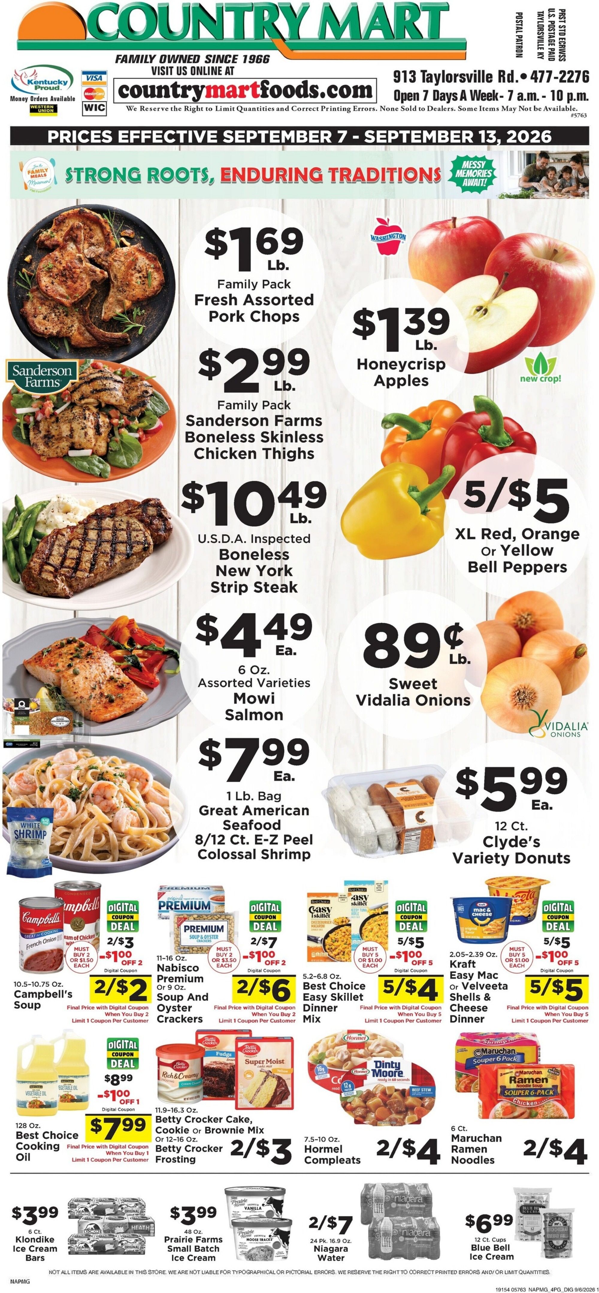 Taylorsville Country Mart Weekly Ad September 7 - 13, 2026