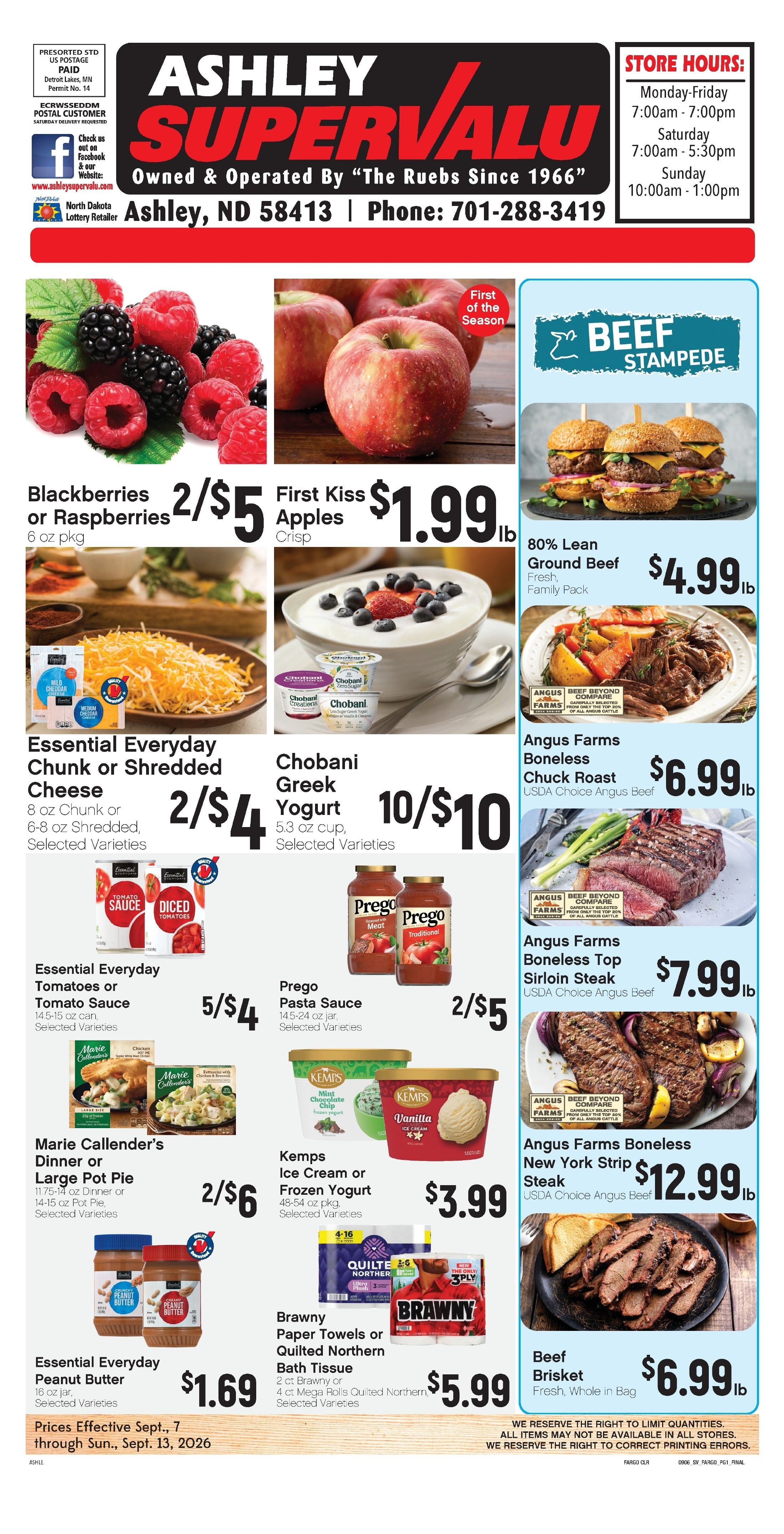Ashley Supervalu Weekly Ad September 7 - 13, 2026
