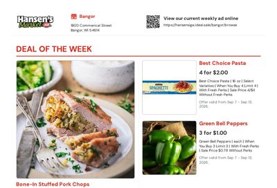 Hansen's IGA (Bangor, WI) Weekly Ad September 7 - 13, 2026