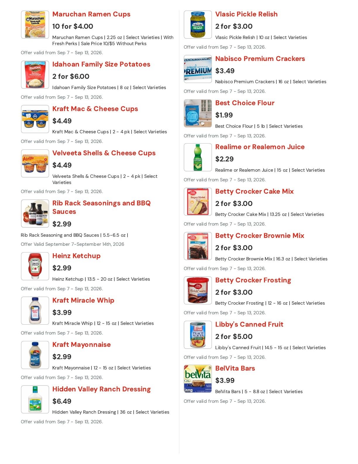 Hansen's IGA (Bangor, WI) Weekly Ad September 7 - 13, 2026