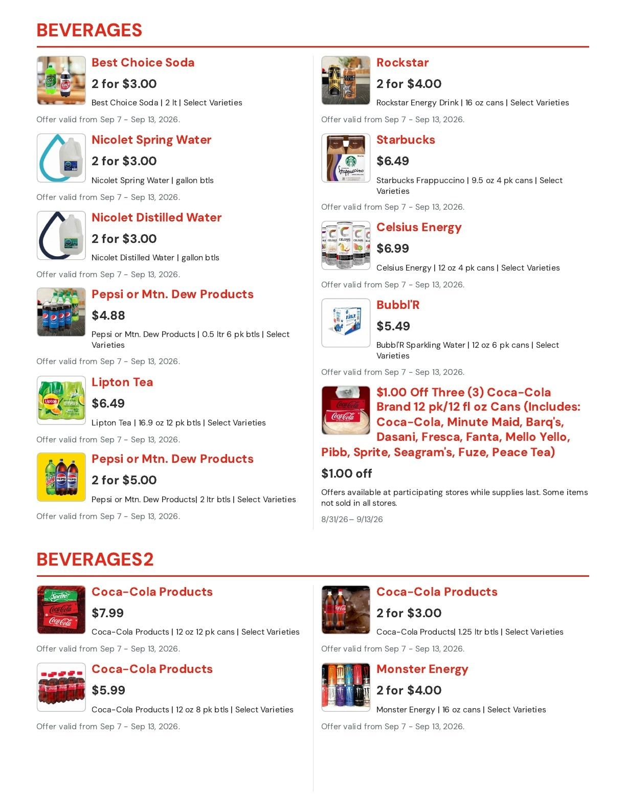 Hansen's IGA (Bangor, WI) Weekly Ad September 7 - 13, 2026