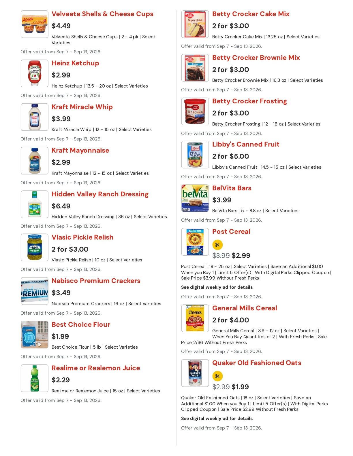 Hansen's IGA (Sparta, WI) Weekly Ad September 7 - 13, 2026