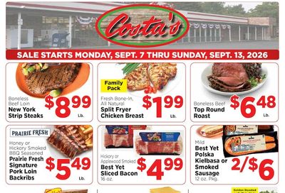 Costa's Supermarket Weekly Ad September 7 - 13, 2026