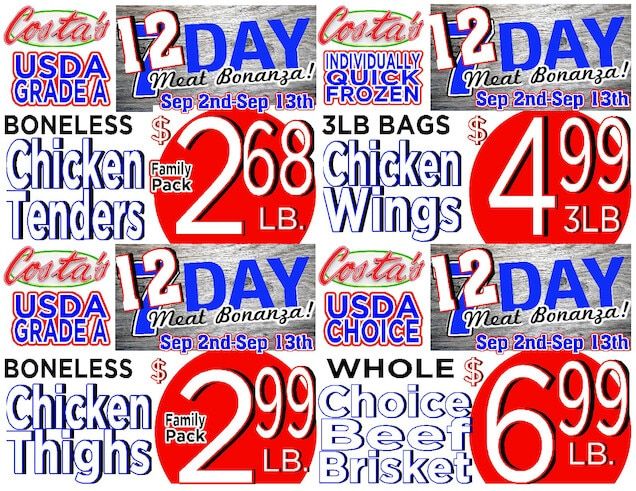 Costa's Supermarket Weekly Ad September 7 - 13, 2026