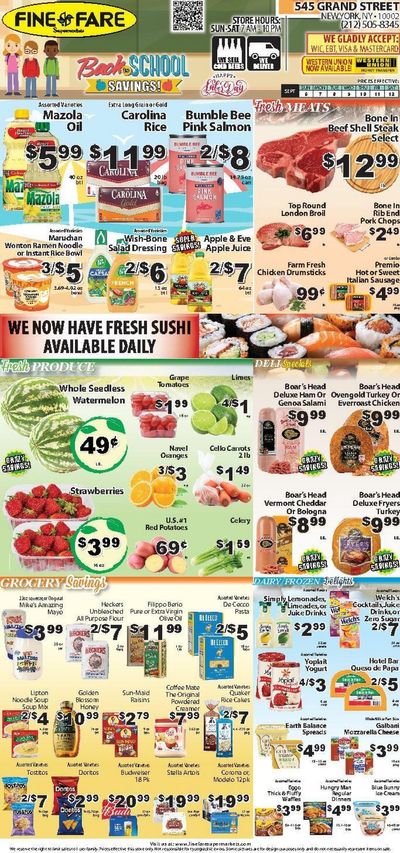 Fine Fare Supermarkets Weekly Ad September 6 - 12, 2026