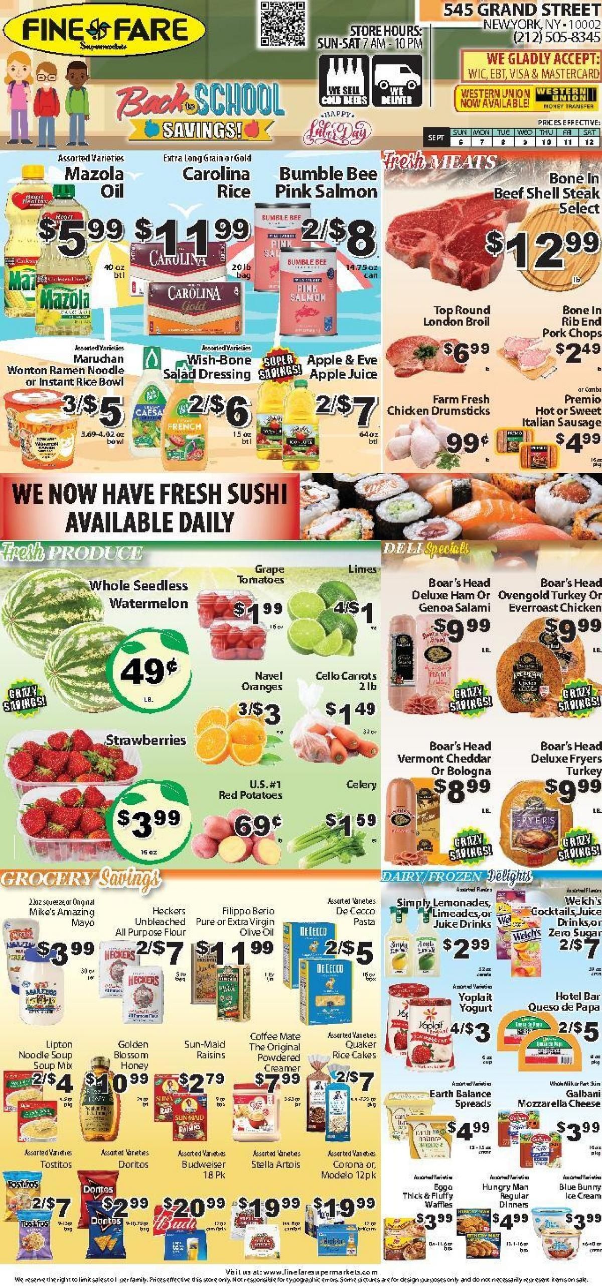 Fine Fare Supermarkets Weekly Ad September 6 - 12, 2026