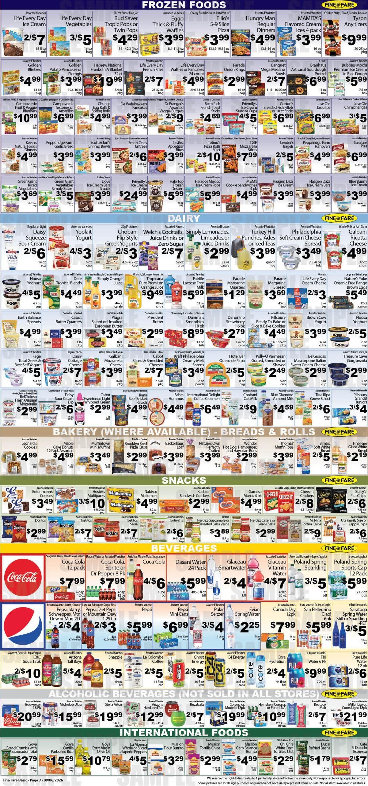 Fine Fare Supermarkets (Newark Area, NJ) Weekly Ad September 6 - 12, 2026