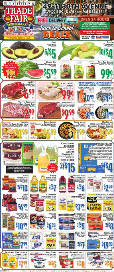 Trade Fair Supermarket (East Elmhurst Area, NY) Weekly Ad September 4 - 10, 2026