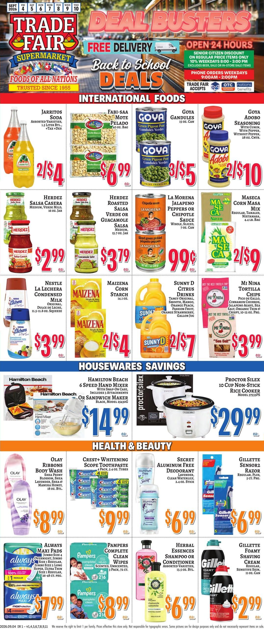 Trade Fair Supermarket (East Elmhurst Area, NY) Weekly Ad September 4 - 10, 2026