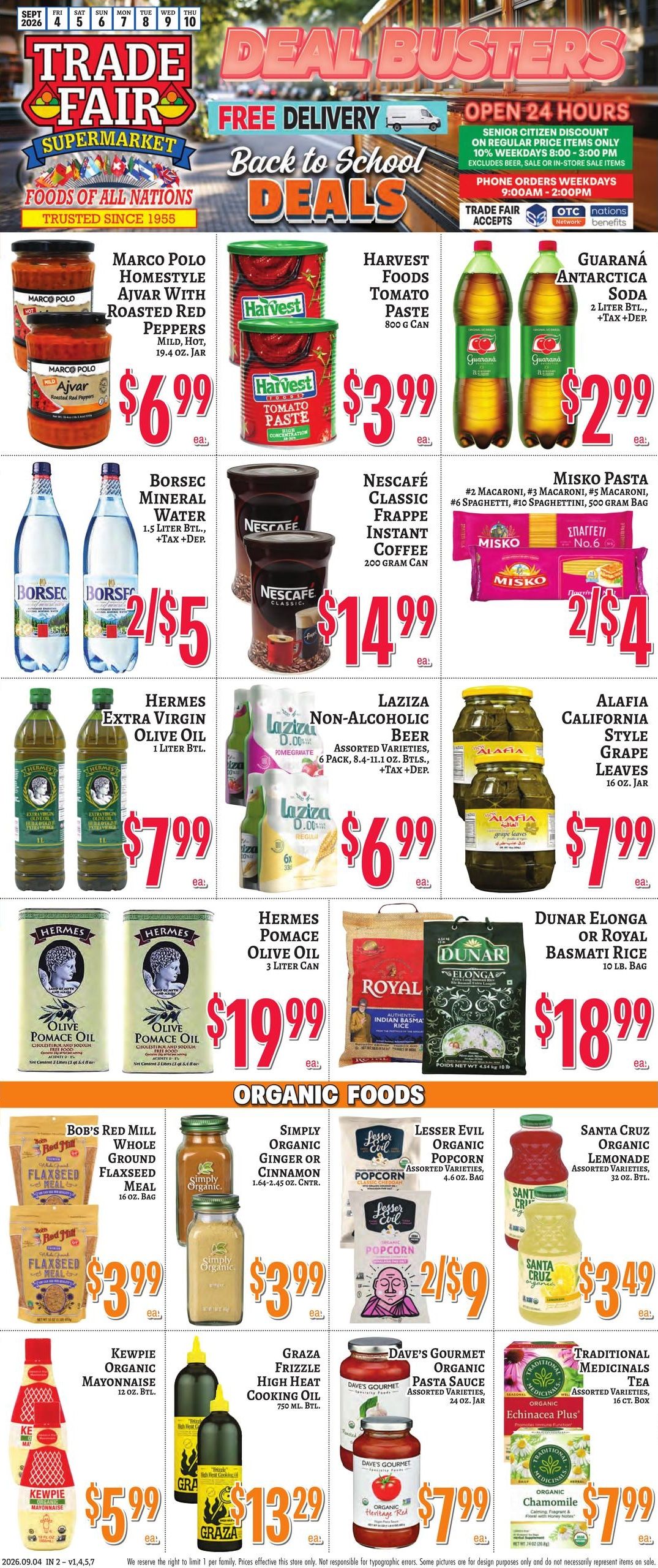 Trade Fair Supermarket (East Elmhurst Area, NY) Weekly Ad September 4 - 10, 2026