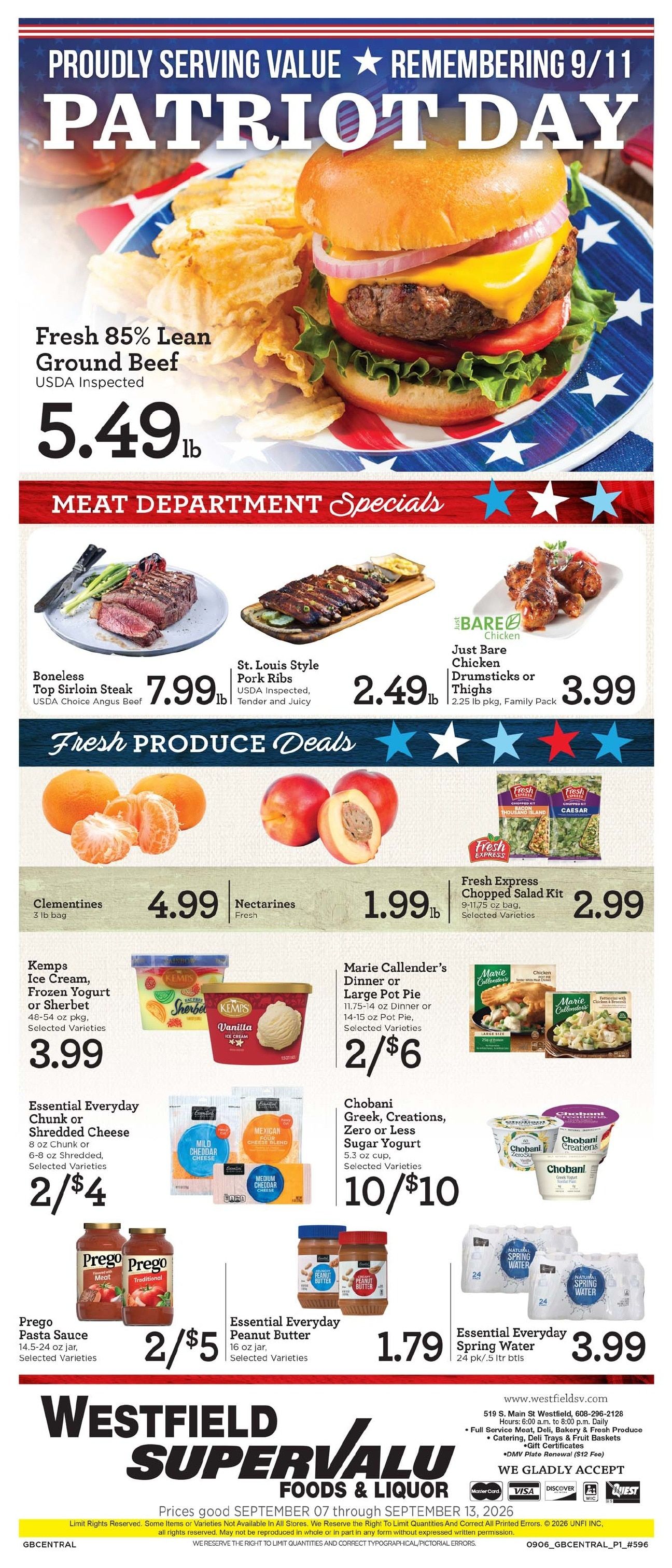 Westfield Supervalu Weekly Ad September 7 - 13, 2026