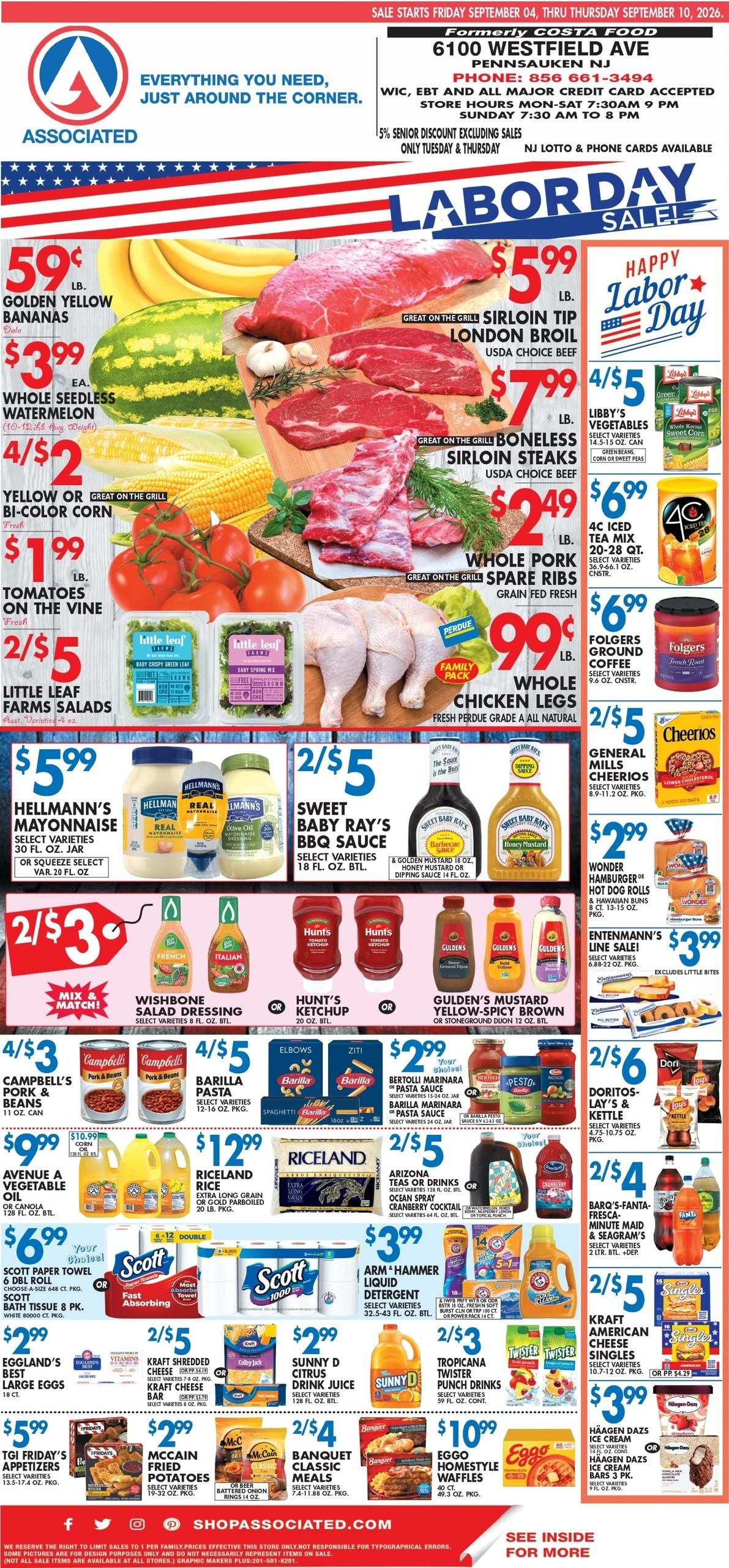 Associated Supermarkets (Haddonfield Area, NJ) Weekly Ad September 4 - 10, 2026