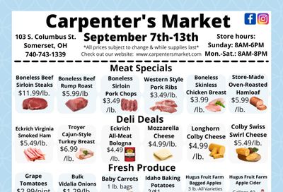 Carpenter's Market Weekly Ad September 7 - 13, 2026