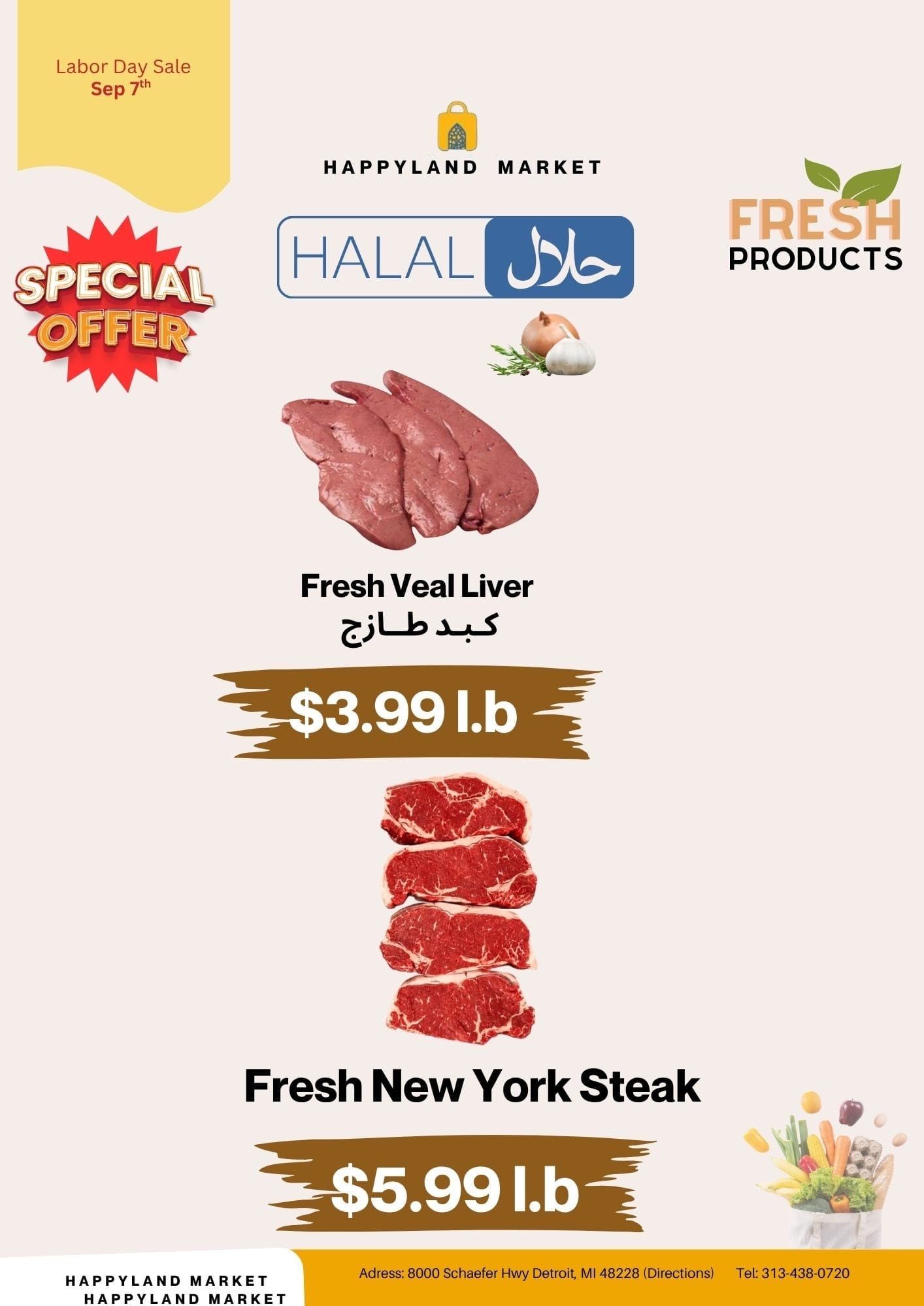 Happy Land Market (8000 Schaefer Highway, Detroit, MI) Weekly Ad September 7 - 7, 2026