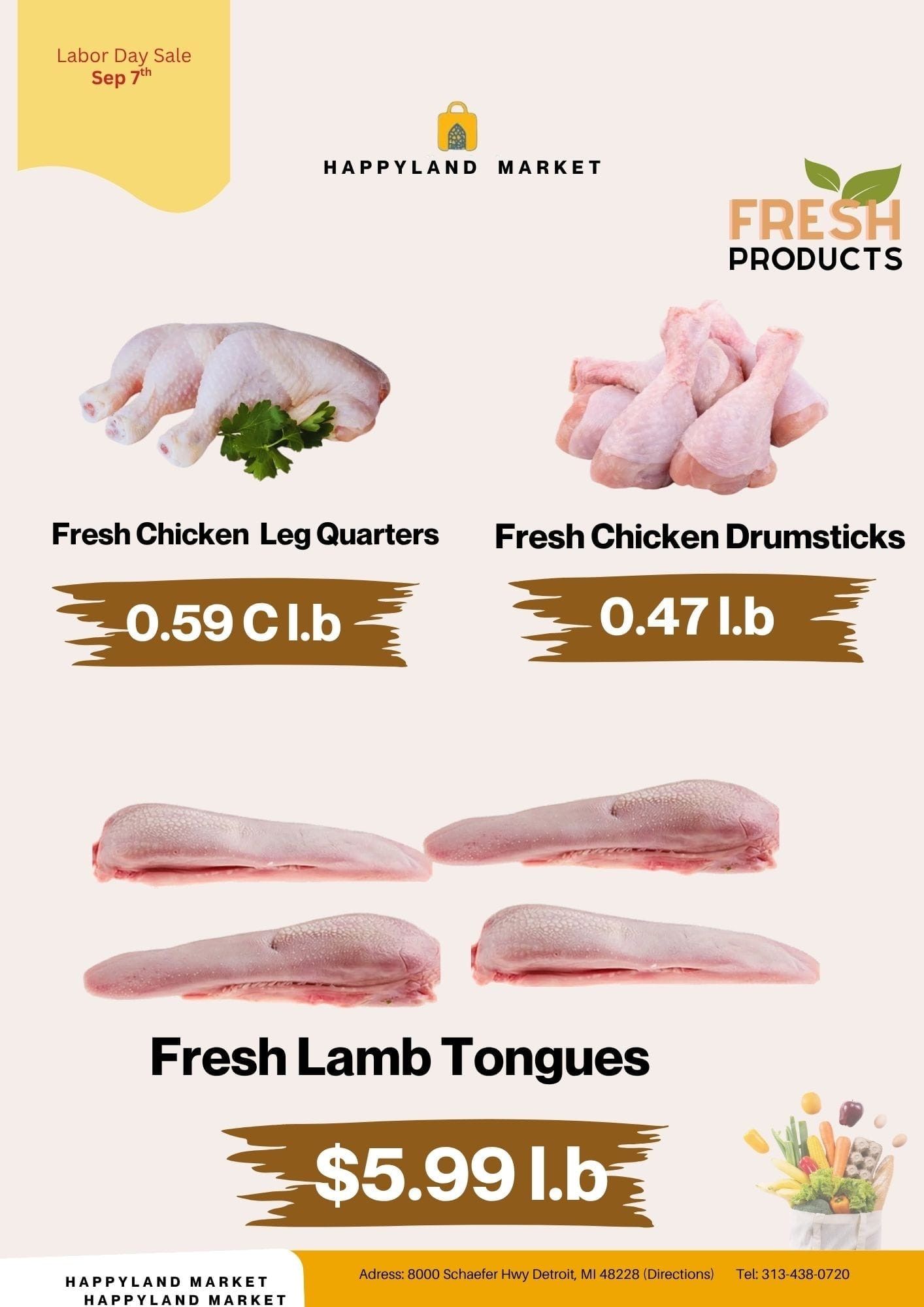 Happy Land Market (8000 Schaefer Highway, Detroit, MI) Weekly Ad September 7 - 7, 2026