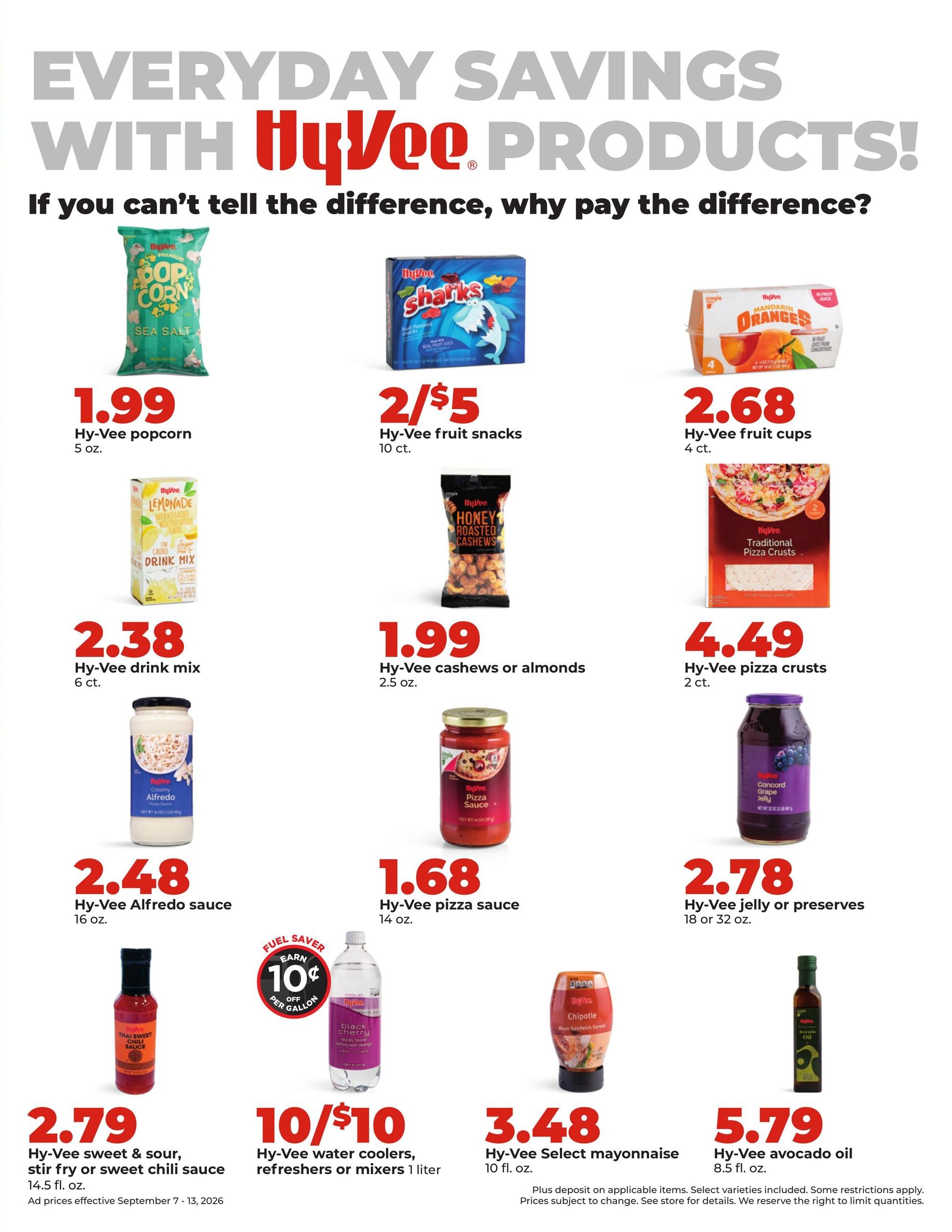 Hy-Vee (Cedar Rapids Area, IA) Weekly Ad September 7 - 13, 2026
