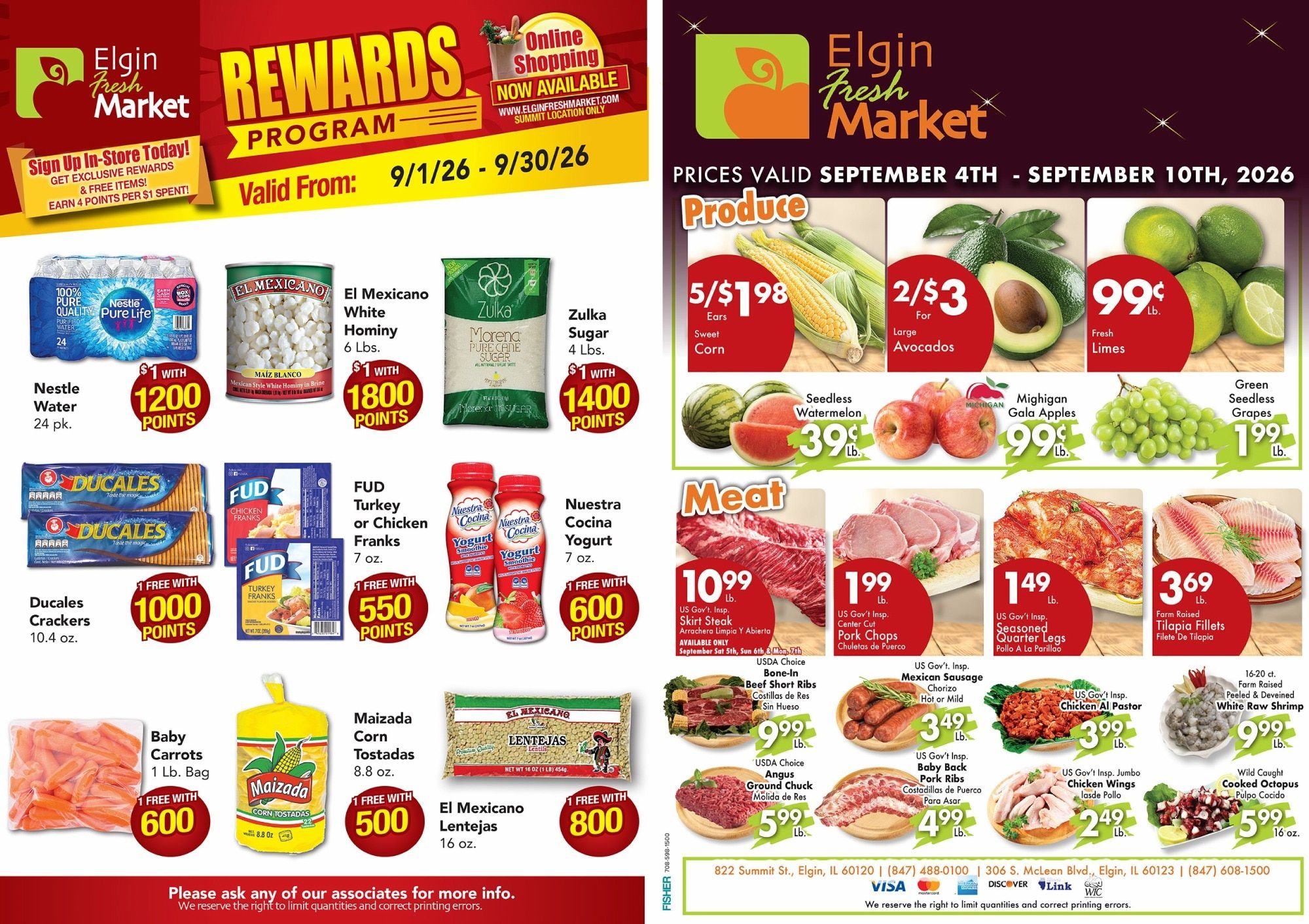 Elgin Fresh Market Weekly Ad September 5 - 11, 2026