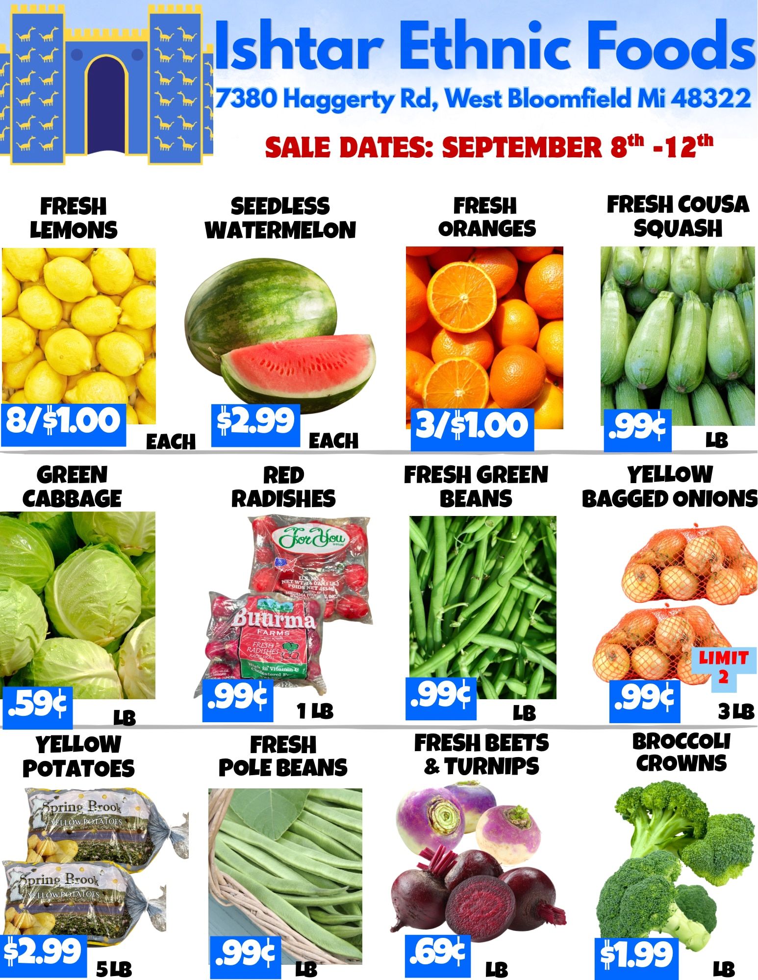 Ishtar Ethnic Foods Weekly Ad September 8 - 12, 2026