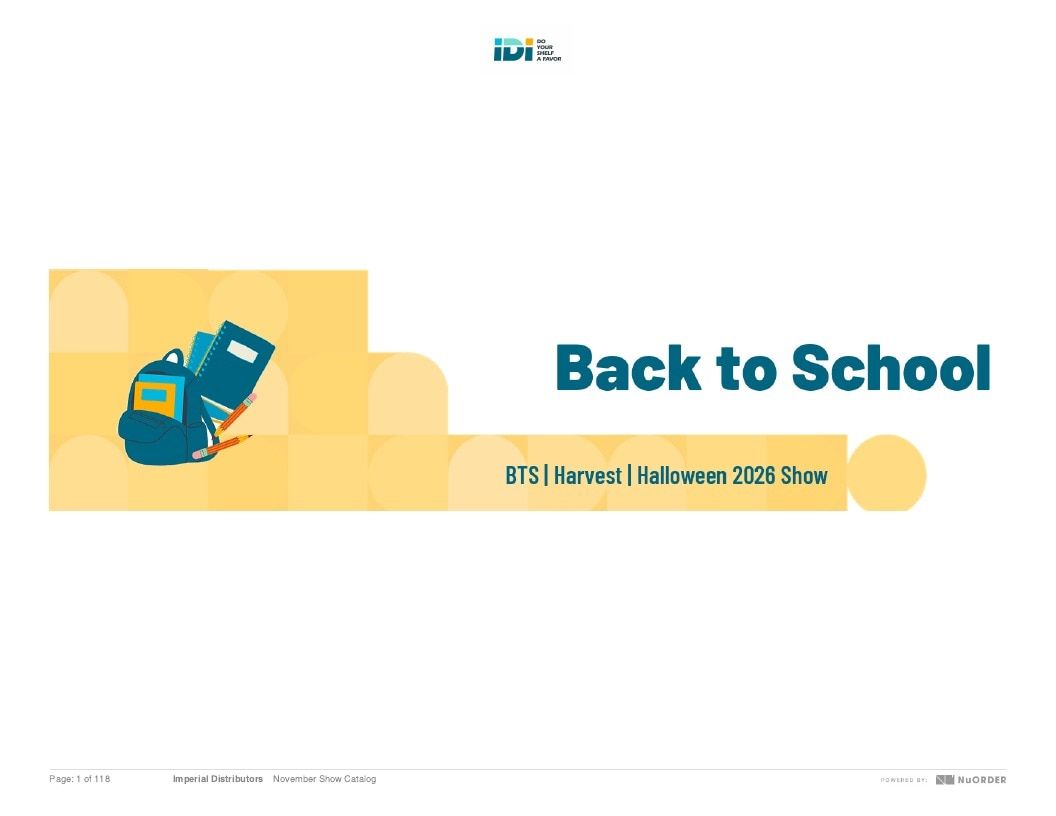 Imperial Distributors Back to School Halloween and Fall Catalog Weekly Ad January 1 - December 31, 2026